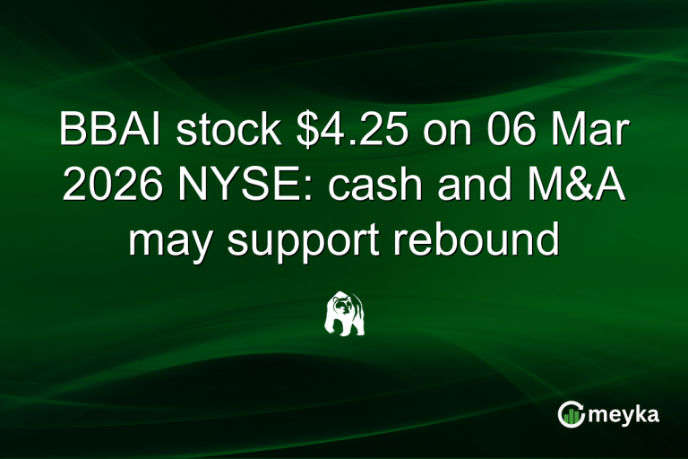 BBAI stock $4.25 on 06 Mar 2026 NYSE: cash and M&A may support rebound