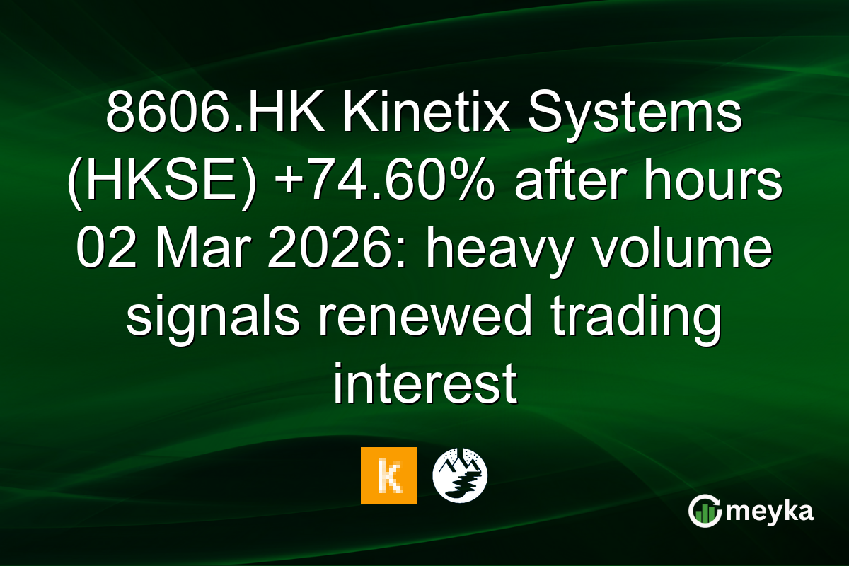 8606.HK Kinetix Systems (HKSE) +74.60% after hours 02 Mar 2026: heavy volume signals renewed trading interest