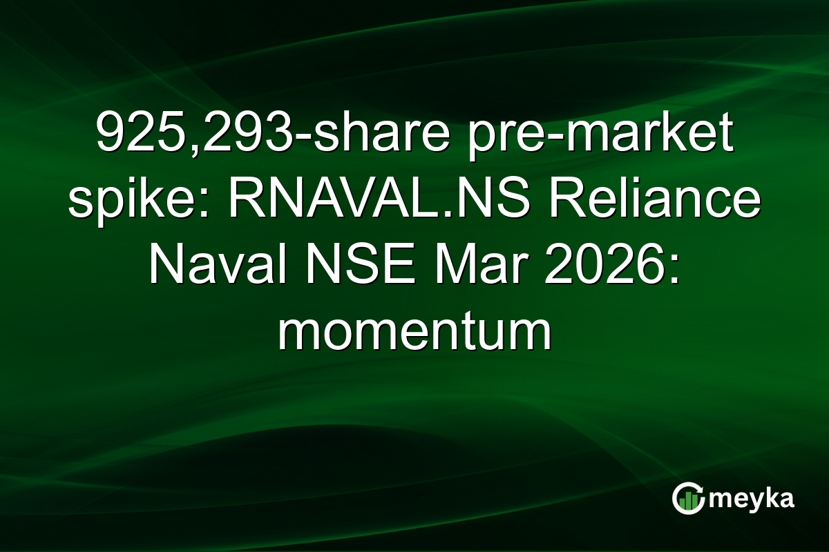 925,293-share pre-market spike: RNAVAL.NS Reliance Naval NSE Mar 2026: momentum