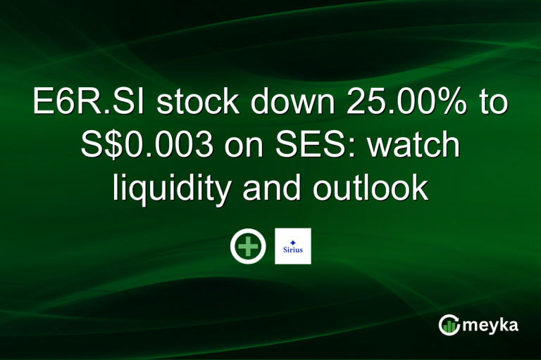 E6R.SI stock down 25.00% to S$0.003 on SES: watch liquidity and outlook