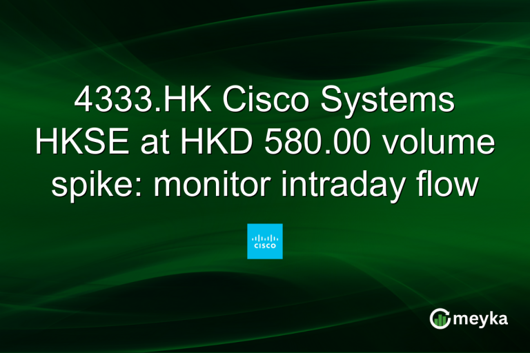 4333.HK Cisco Systems HKSE at HKD 580.00 volume spike: monitor intraday flow