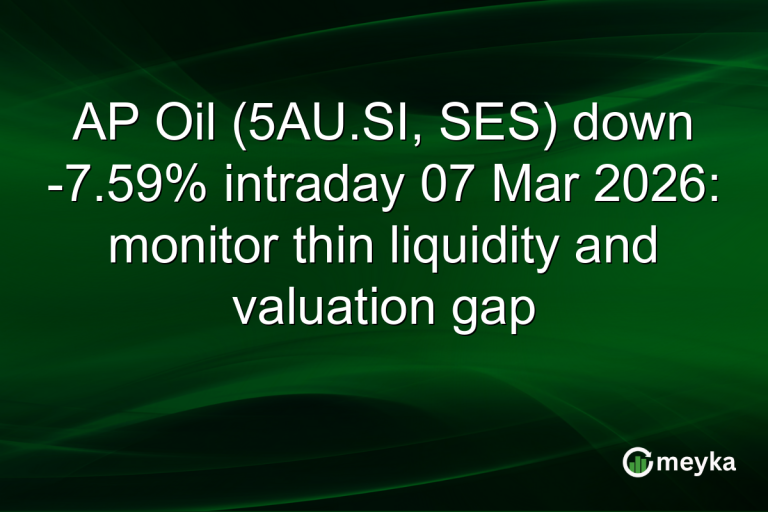 AP Oil (5AU.SI, SES) down -7.59% intraday 07 Mar 2026: monitor thin liquidity and valuation gap