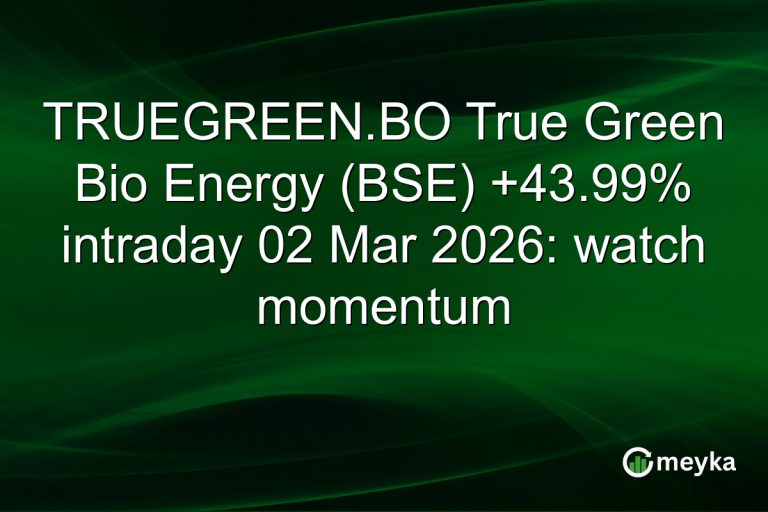 TRUEGREEN.BO True Green Bio Energy (BSE) +43.99% intraday 02 Mar 2026: watch momentum