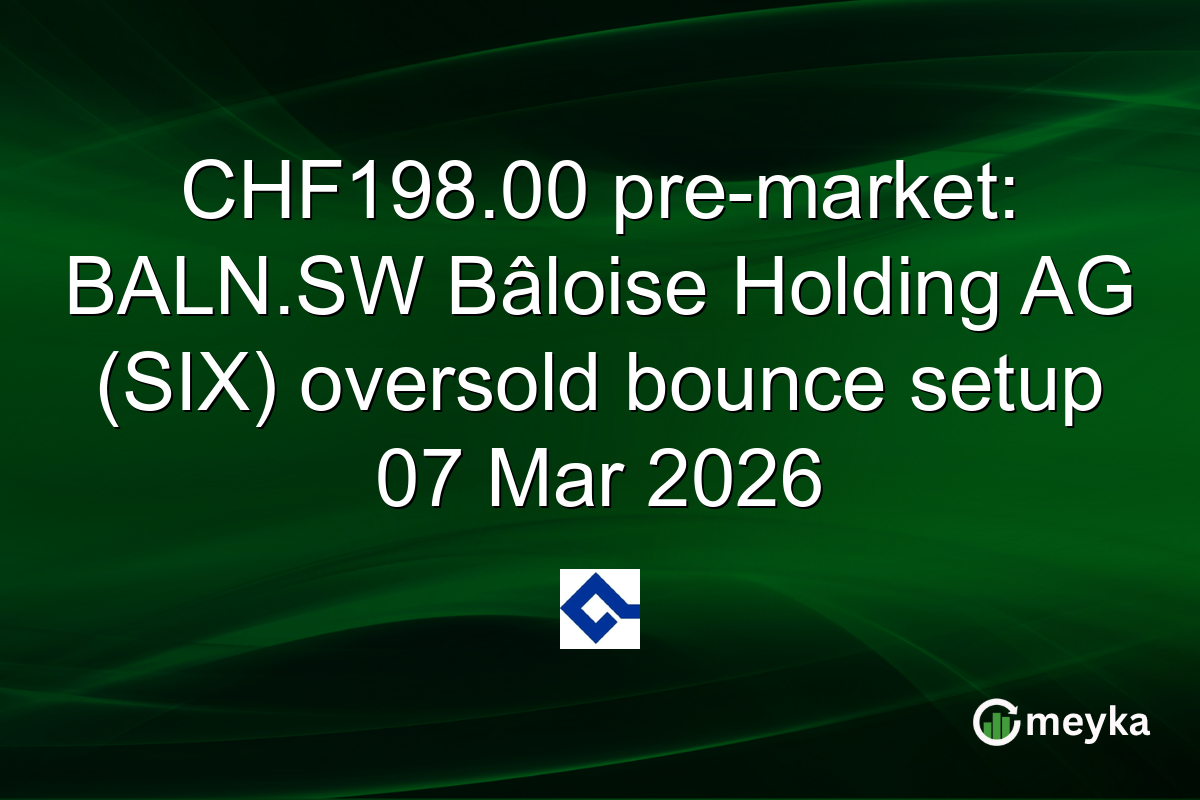 CHF198.00 pre-market: BALN.SW Bâloise Holding AG (SIX) oversold bounce setup 07 Mar 2026