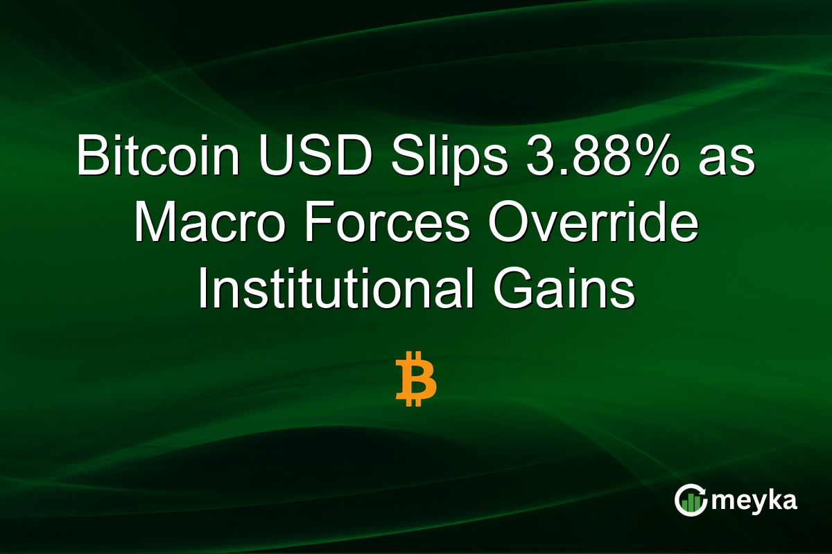 Bitcoin USD Slips 3.88% as Macro Forces Override Institutional Gains