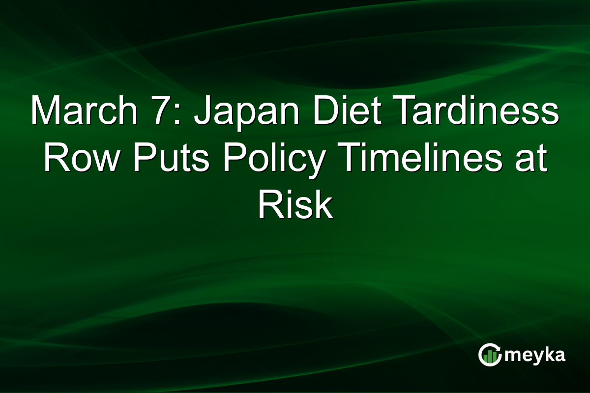 March 7: Japan Diet Tardiness Row Puts Policy Timelines at Risk