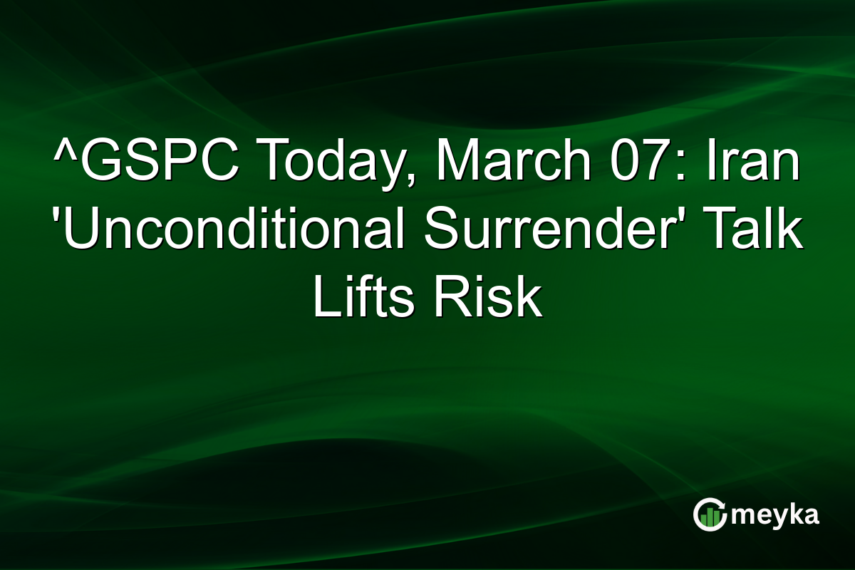 ^GSPC Today, March 07: Iran ‘Unconditional Surrender’ Talk Lifts Risk