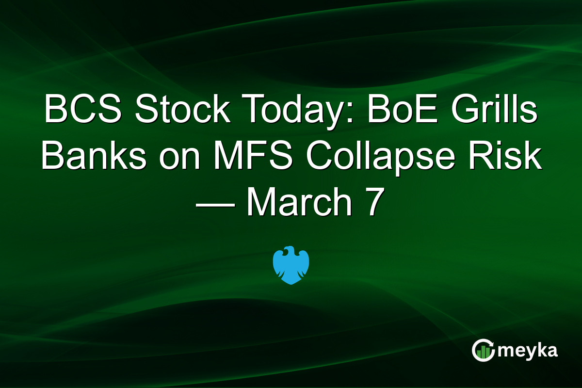 BCS Stock Today: BoE Grills Banks on MFS Collapse Risk — March 7