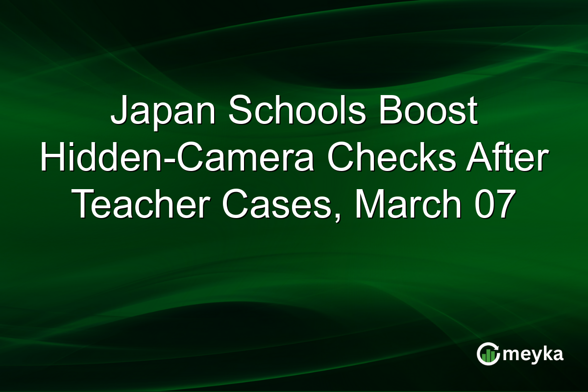Japan Schools Boost Hidden-Camera Checks After Teacher Cases, March 07