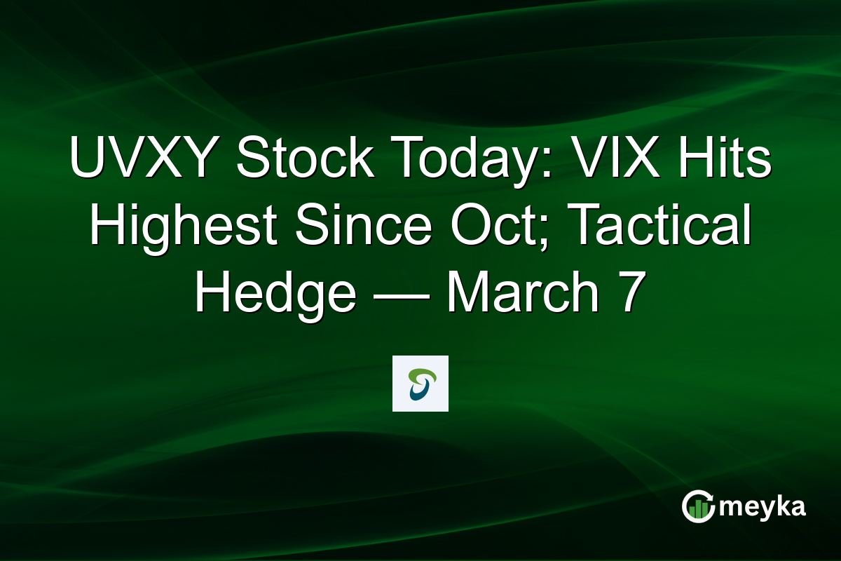UVXY Stock Today: VIX Hits Highest Since Oct; Tactical Hedge — March 7