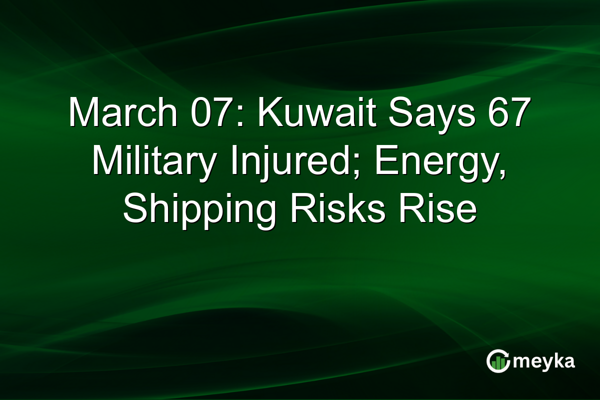 March 07: Kuwait Says 67 Military Injured; Energy, Shipping Risks Rise