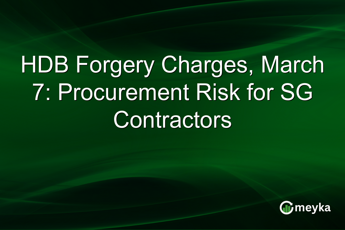 HDB Forgery Charges, March 7: Procurement Risk for SG Contractors