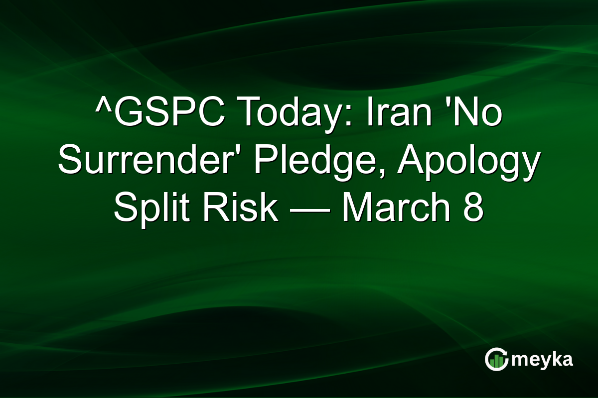 ^GSPC Today: Iran 'No Surrender' Pledge, Apology Split Risk — March 8
