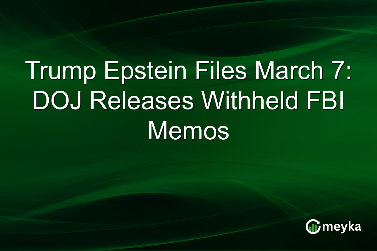 Trump Epstein Files March 7: DOJ Releases Withheld FBI Memos