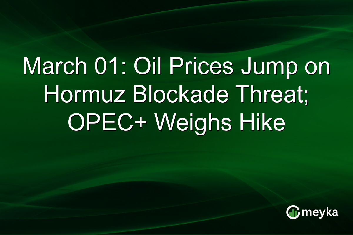 March 01: Oil Prices Jump on Hormuz Blockade Threat; OPEC+ Weighs Hike