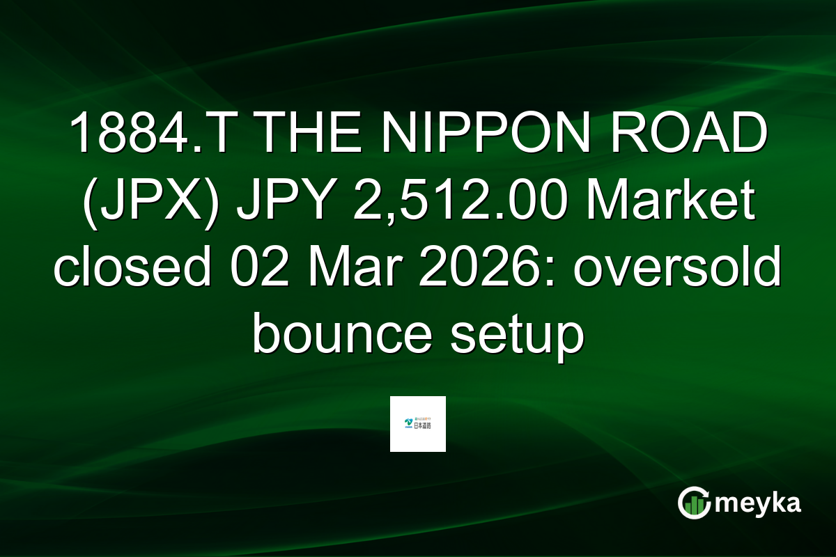 1884.T THE NIPPON ROAD (JPX) JPY 2,512.00 Market closed 02 Mar 2026: oversold bounce setup