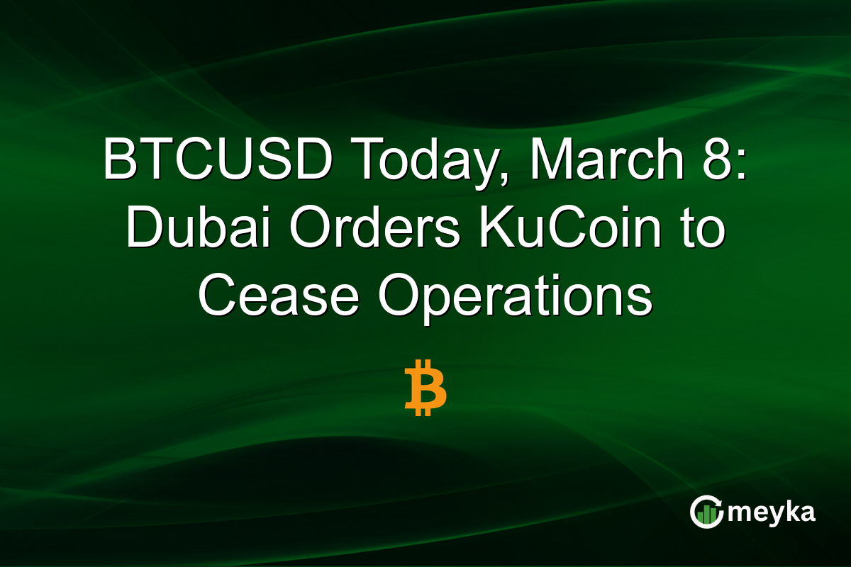BTCUSD Today, March 8: Dubai Orders KuCoin to Cease Operations