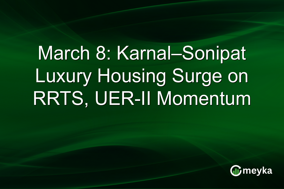 March 8: Karnal–Sonipat Luxury Housing Surge on RRTS, UER-II Momentum