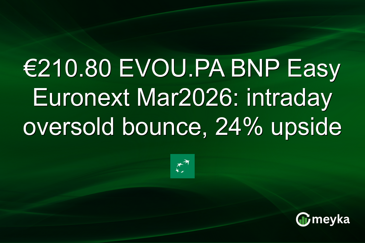 €210.80 EVOU.PA BNP Easy Euronext Mar2026: intraday oversold bounce, 24% upside