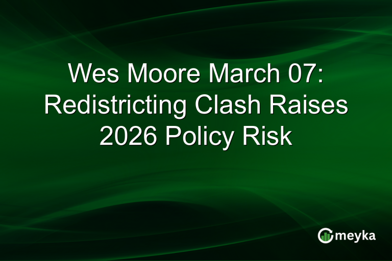 Wes Moore March 07: Redistricting Clash Raises 2026 Policy Risk
