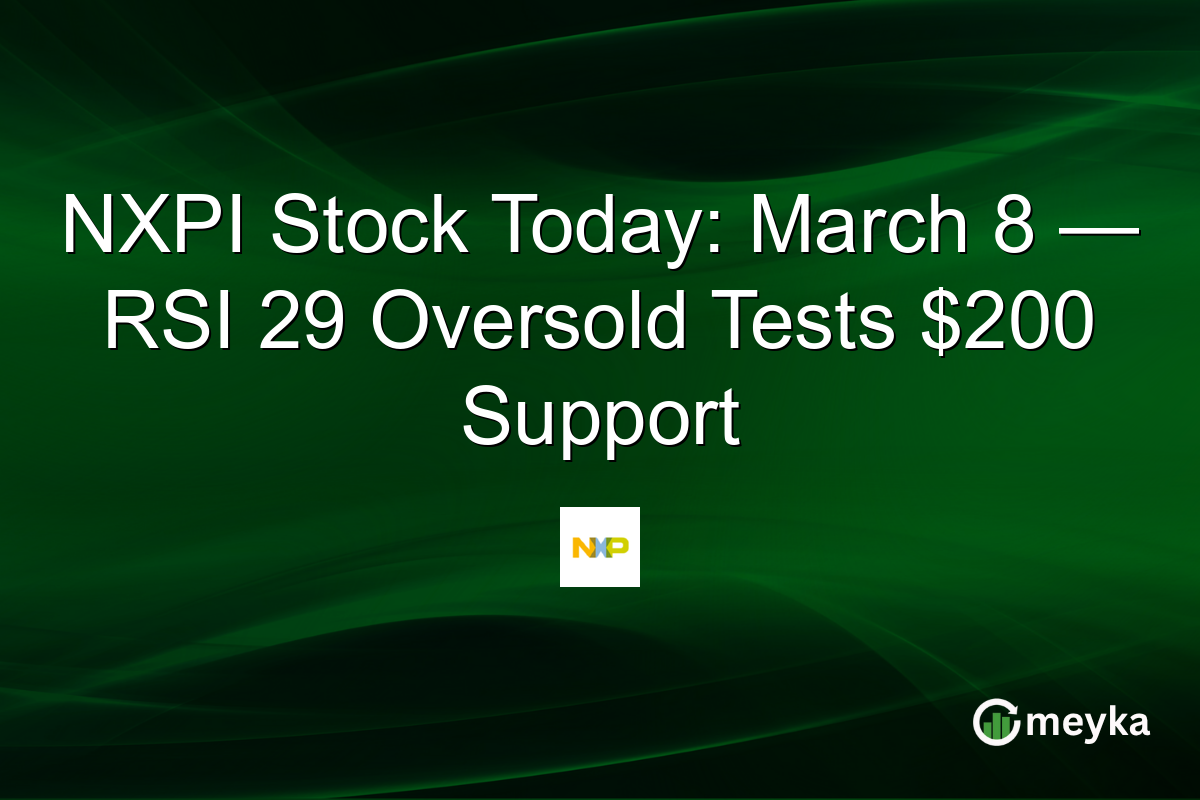 NXPI Stock Today: March 8 — RSI 29 Oversold Tests $200 Support