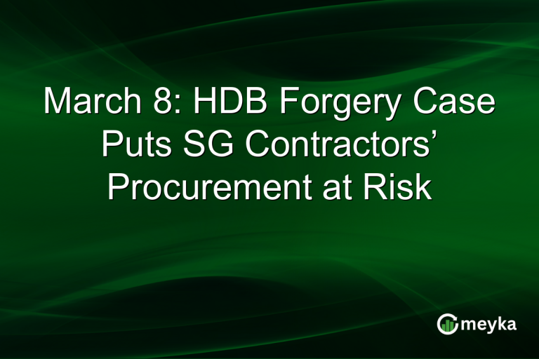 March 8: HDB Forgery Case Puts SG Contractors’ Procurement at Risk