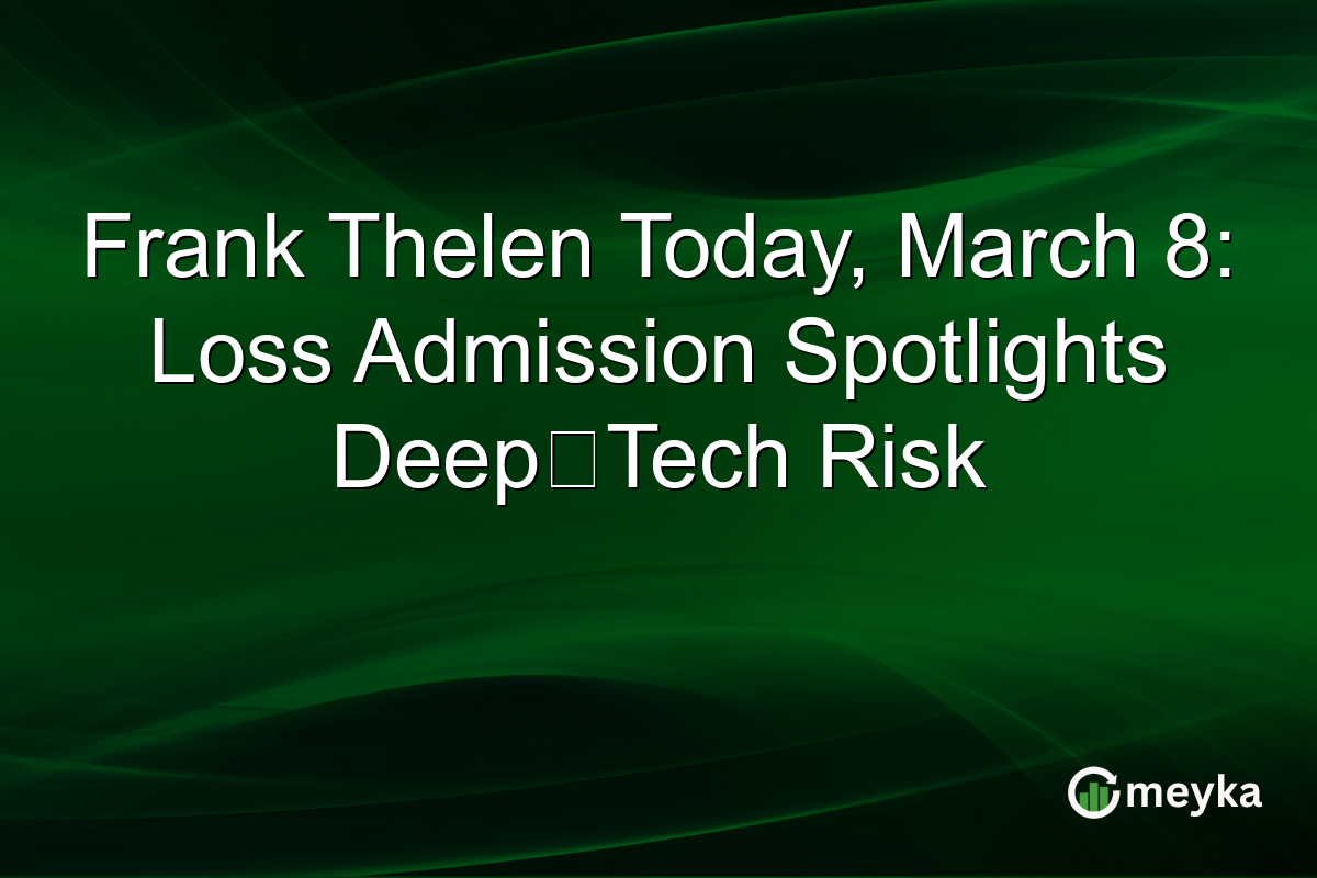 Frank Thelen Today, March 8: Loss Admission Spotlights Deep‑Tech Risk