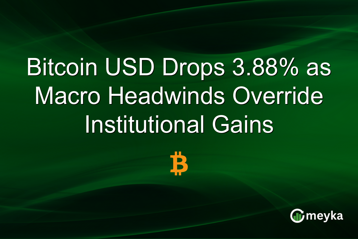 Bitcoin USD Drops 3.88% as Macro Headwinds Override Institutional Gains