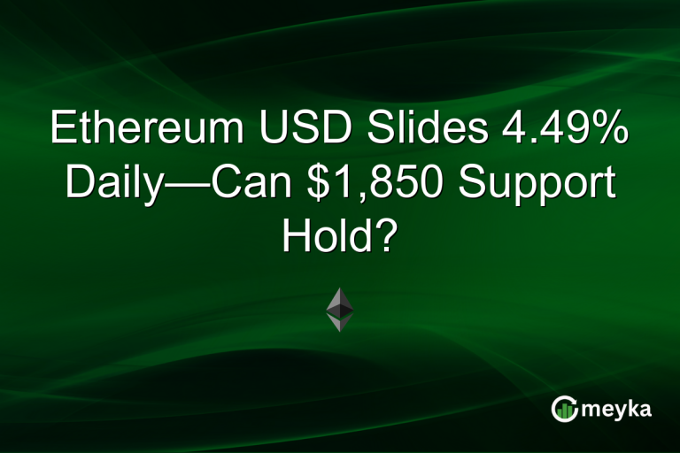 Ethereum USD Slides 4.49% Daily—Can $1,850 Support Hold?