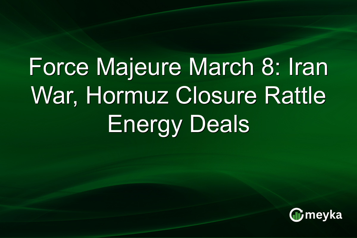 Force Majeure March 8: Iran War, Hormuz Closure Rattle Energy Deals