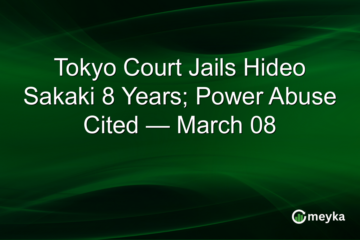 Tokyo Court Jails Hideo Sakaki 8 Years; Power Abuse Cited — March 08