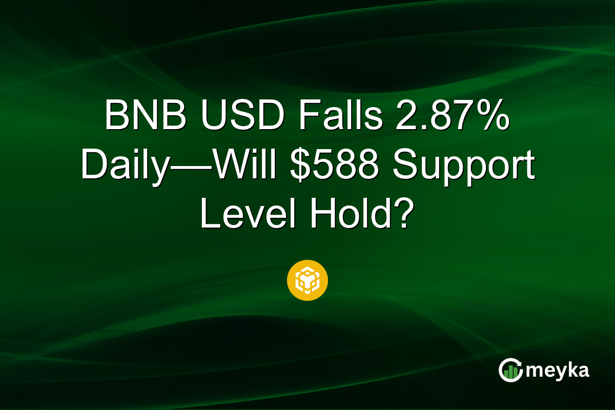 BNB USD Falls 2.87% Daily—Will $588 Support Level Hold?