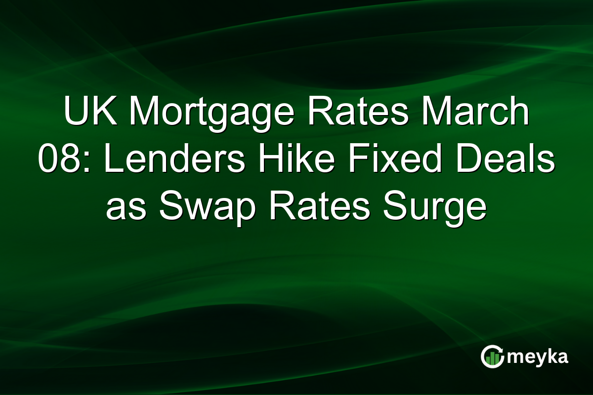 UK Mortgage Rates March 08: Lenders Hike Fixed Deals as Swap Rates Surge