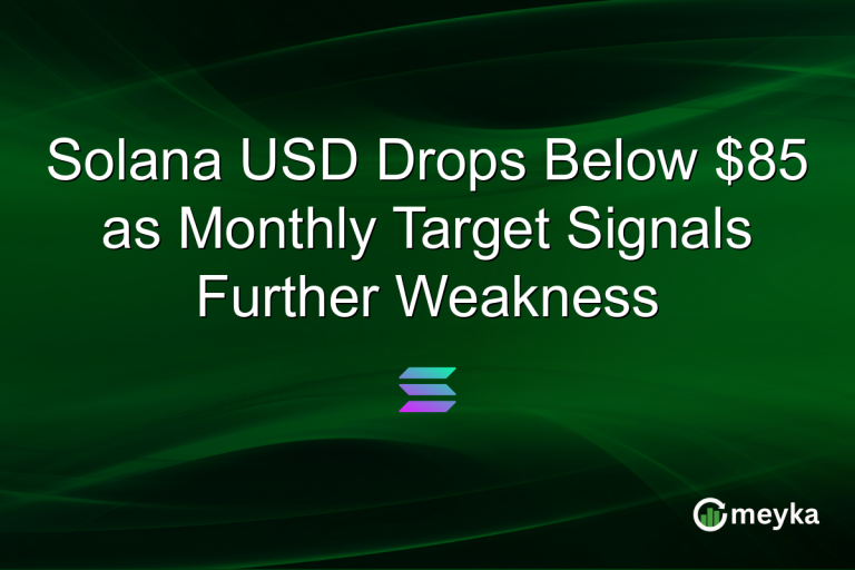 Solana USD Drops Below $85 as Monthly Target Signals Further Weakness