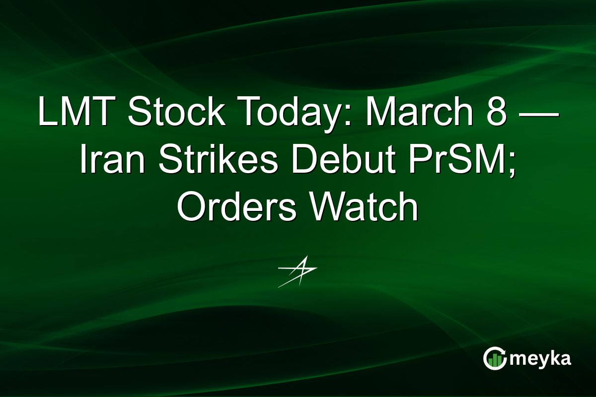 LMT Stock Today: March 8 — Iran Strikes Debut PrSM; Orders Watch