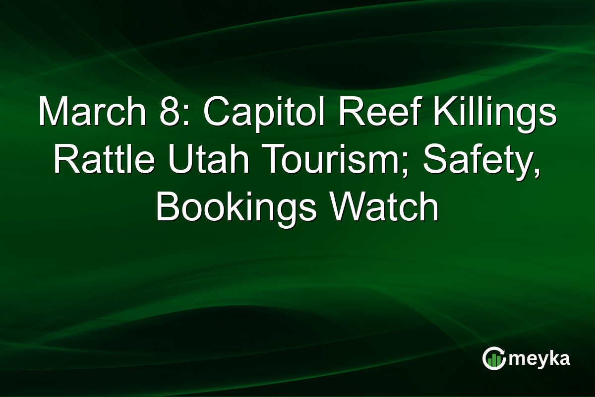 March 8: Capitol Reef Killings Rattle Utah Tourism; Safety, Bookings Watch