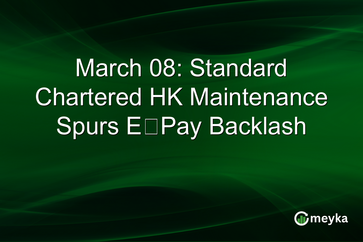 March 08: Standard Chartered HK Maintenance Spurs E‑Pay Backlash