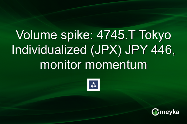 Volume spike: 4745.T Tokyo Individualized (JPX) JPY 446, monitor momentum