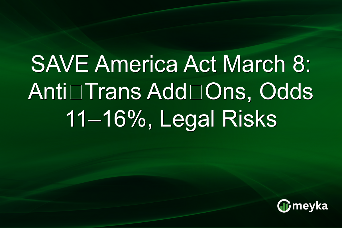 SAVE America Act March 8: Anti‑Trans Add‑Ons, Odds 11–16%, Legal Risks