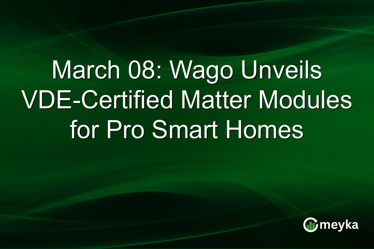 March 08: Wago Unveils VDE-Certified Matter Modules for Pro Smart Homes