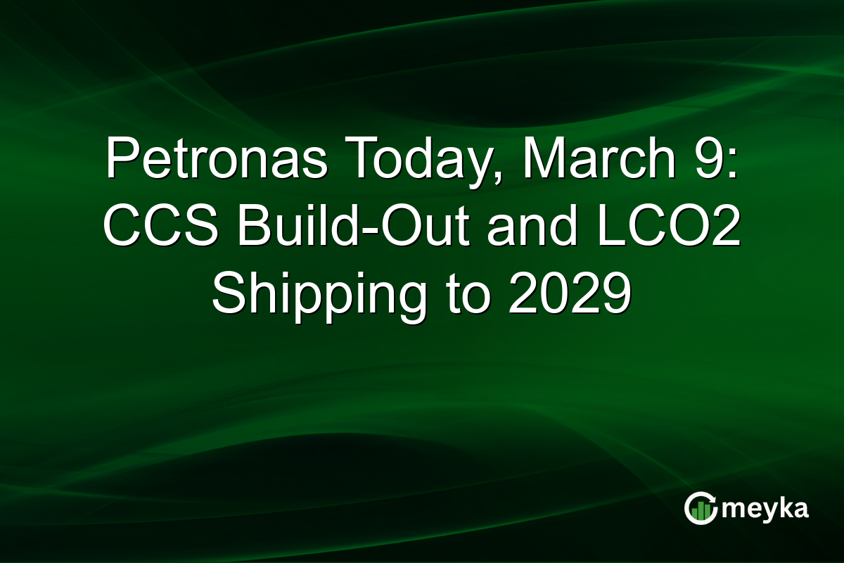 Petronas Today, March 9: CCS Build-Out and LCO2 Shipping to 2029