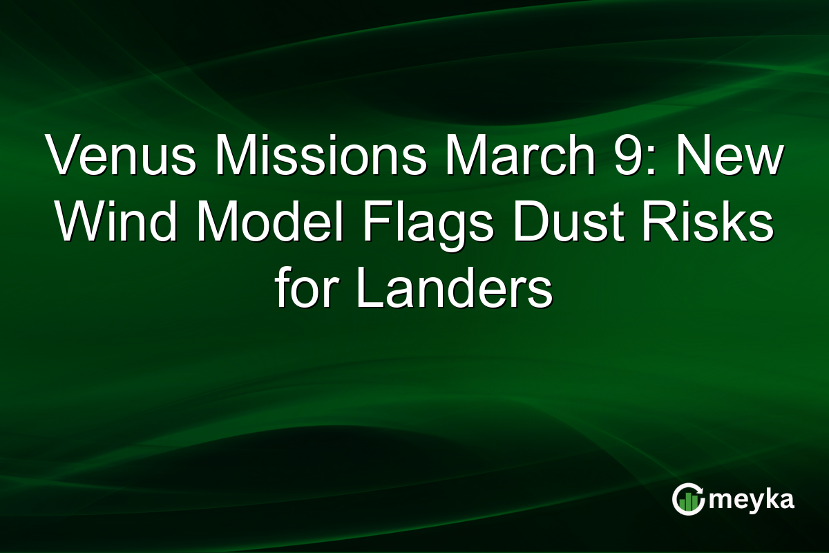 Venus Missions March 9: New Wind Model Flags Dust Risks for Landers