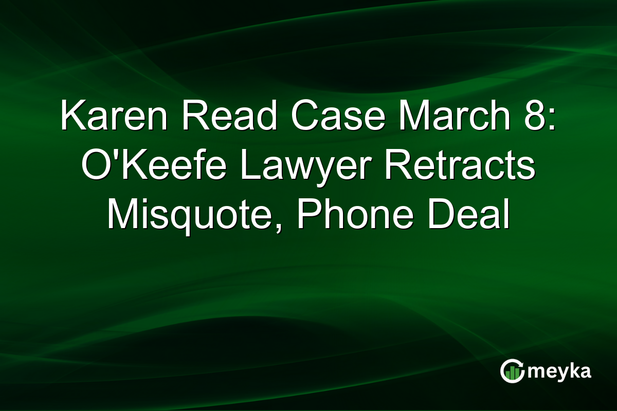 Karen Read Case March 8: O'Keefe Lawyer Retracts Misquote, Phone Deal