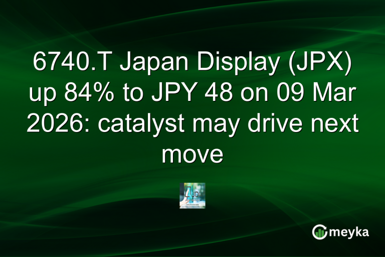 6740.T Japan Display (JPX) up 84% to JPY 48 on 09 Mar 2026: catalyst may drive next move