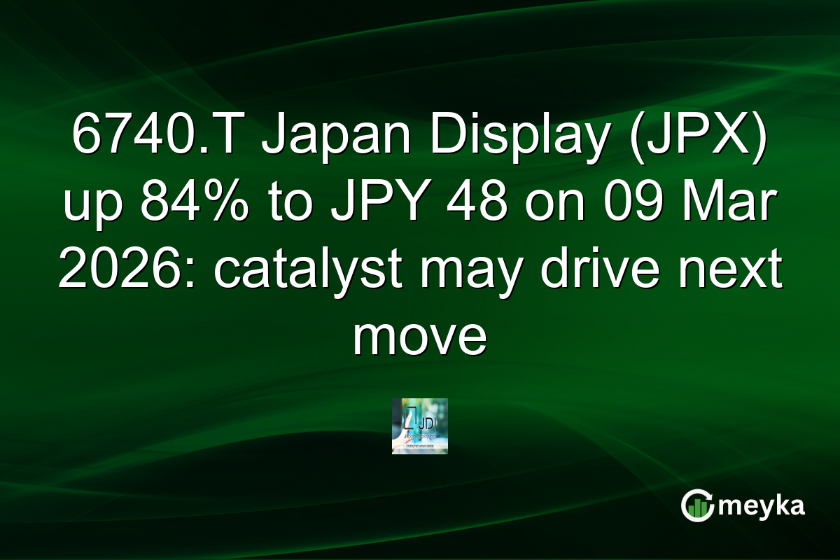 6740.T Japan Display (JPX) up 84% to JPY 48 on 09 Mar 2026: catalyst may drive next move