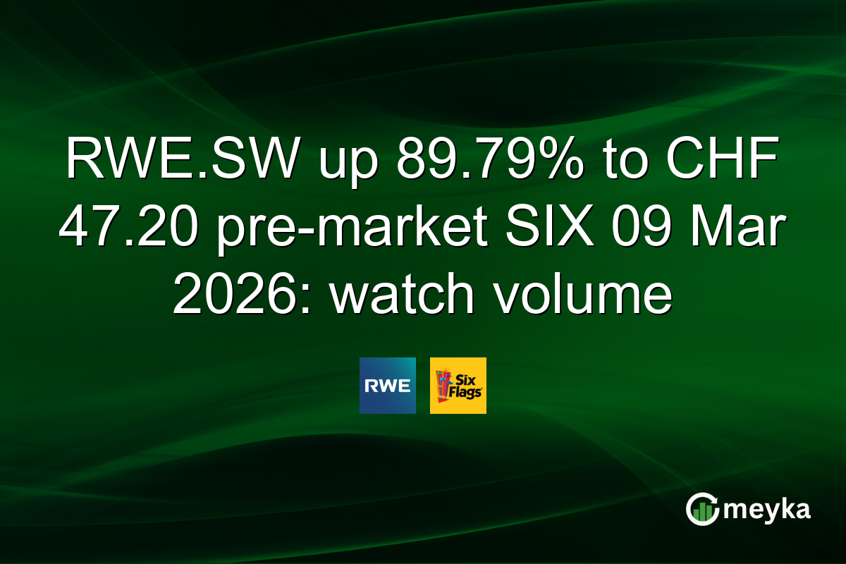 RWE.SW up 89.79% to CHF 47.20 pre-market SIX 09 Mar 2026: watch volume