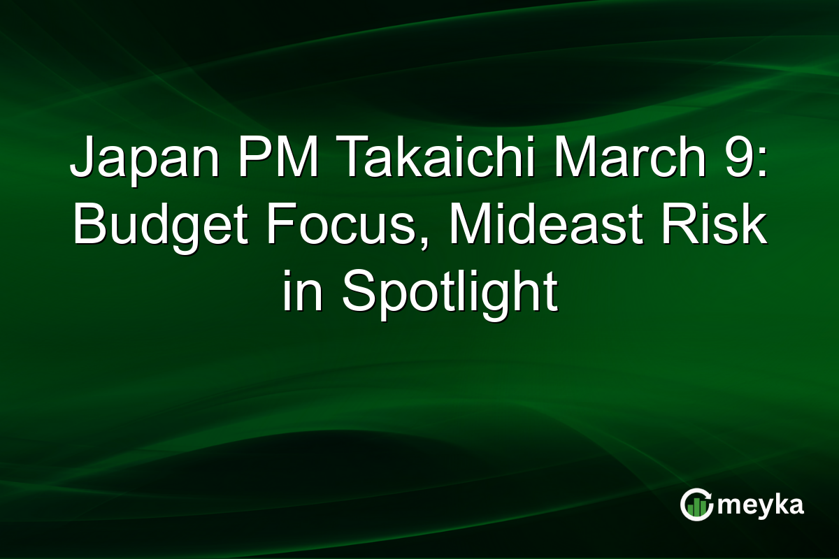 Japan PM Takaichi March 9: Budget Focus, Mideast Risk in Spotlight