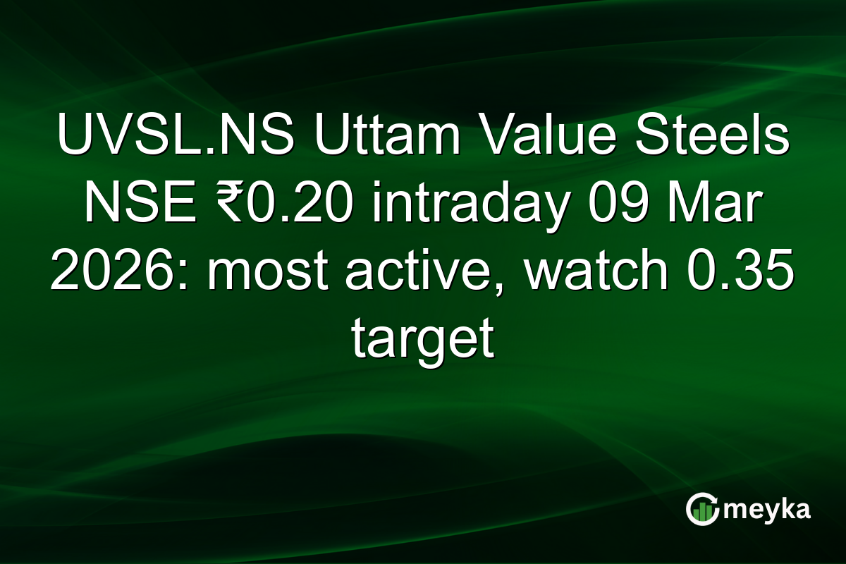 UVSL.NS Uttam Value Steels NSE ₹0.20 intraday 09 Mar 2026: most active, watch 0.35 target