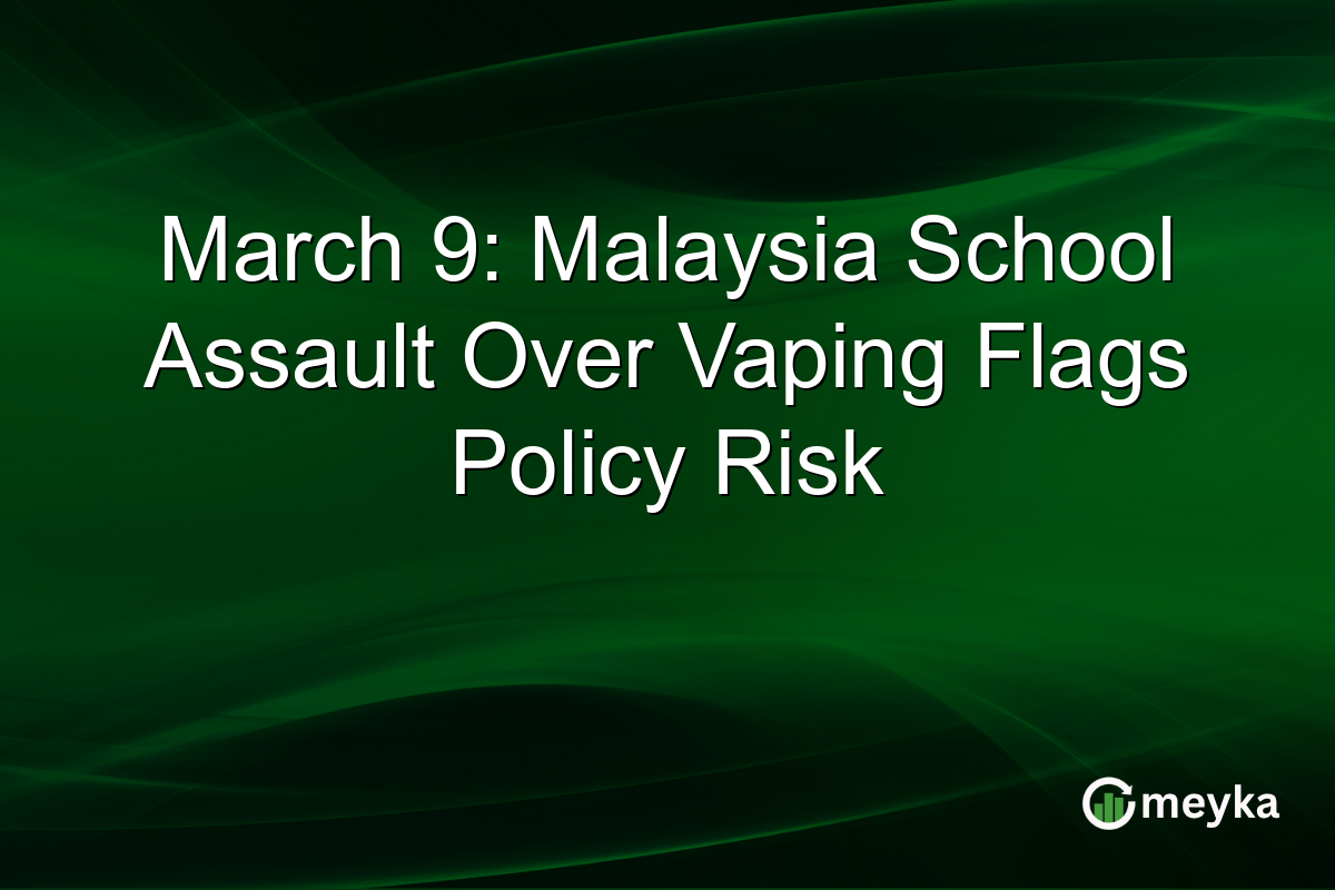 March 9: Malaysia School Assault Over Vaping Flags Policy Risk