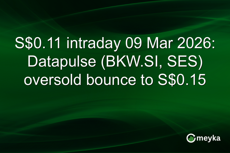 S$0.11 intraday 09 Mar 2026: Datapulse (BKW.SI, SES) oversold bounce to S$0.15